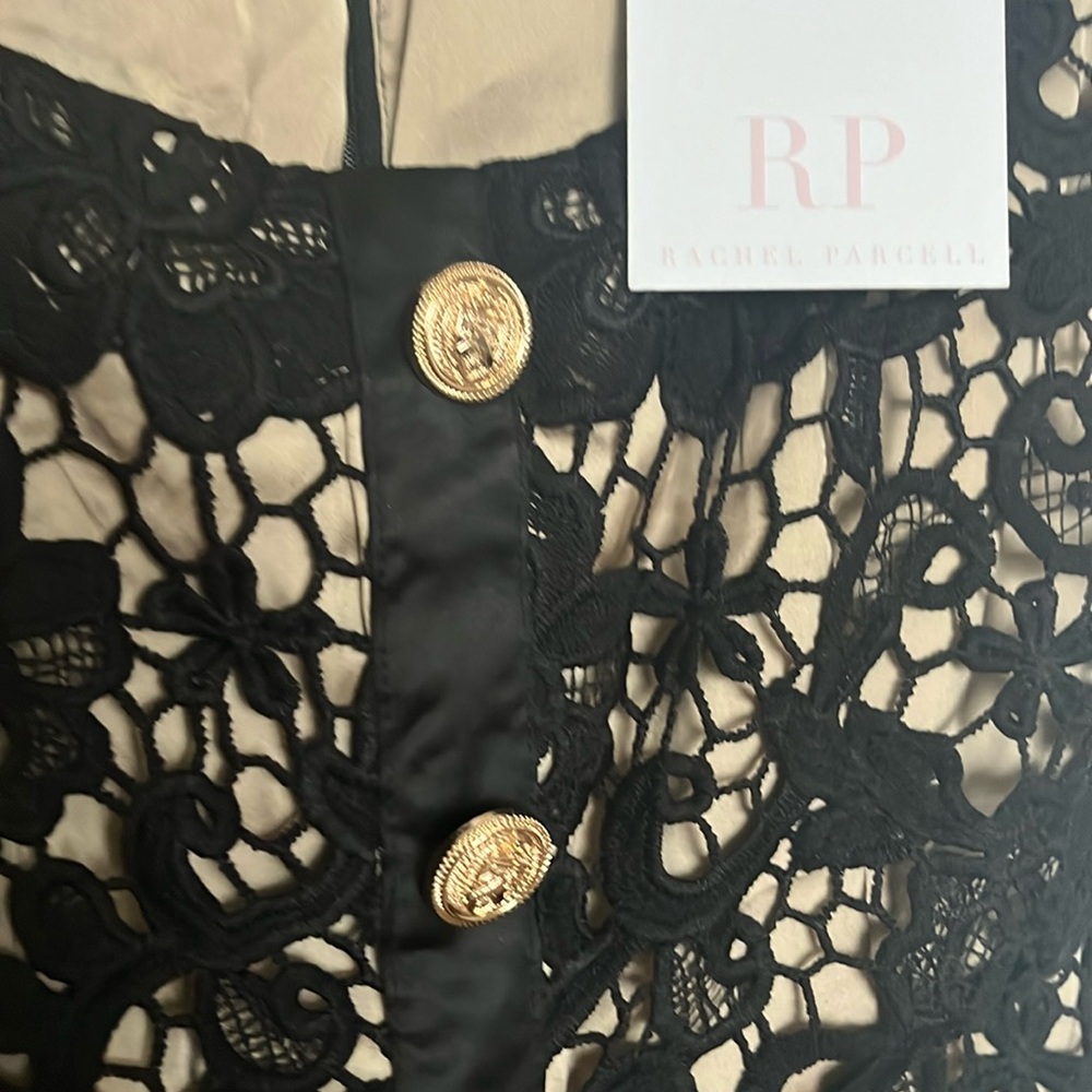 Rachel Parcell Black Lace Button Down Midi Dress, NWT - Picture 5 of 8